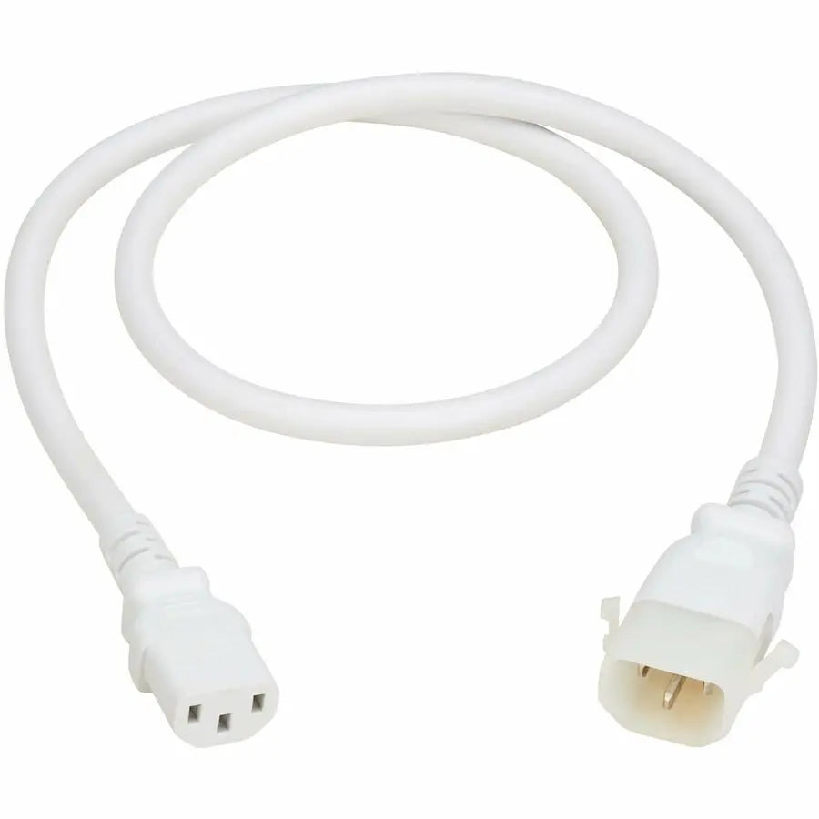 Eaton Tripp Lite Series PDU Power Cords, C13 to P-Lock C14 - Heavy-Duty, 15A, 250V, 14 AWG, 3 ft. (0.9 m), White, 6 Pack