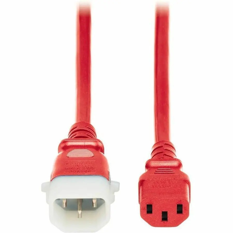 Eaton Tripp Lite Series PDU Power Cords, C13 to P-Lock C14 - Heavy-Duty, 15A, 250V, 14 AWG, 10 ft. (3.1 m), Red, 6 Pack