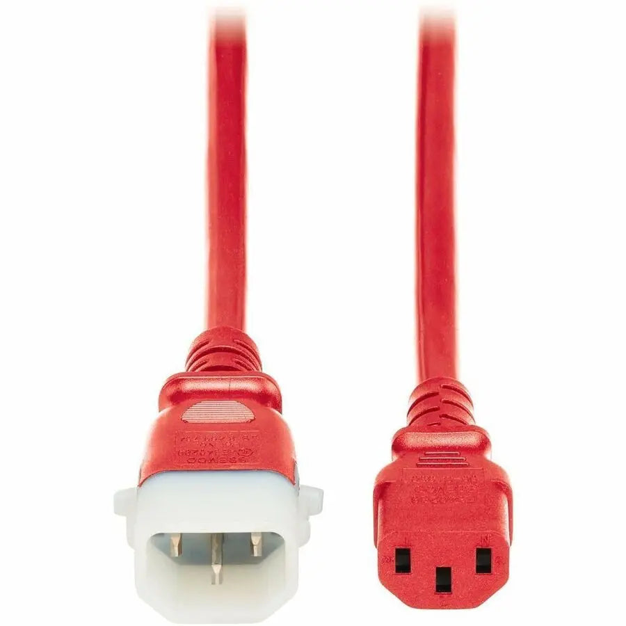 Eaton Tripp Lite Series PDU Power Cords, C13 to P-Lock C14 - Heavy-Duty, 15A, 250V, 14 AWG, 3 ft. (0.9 m), Red, 6 Pack