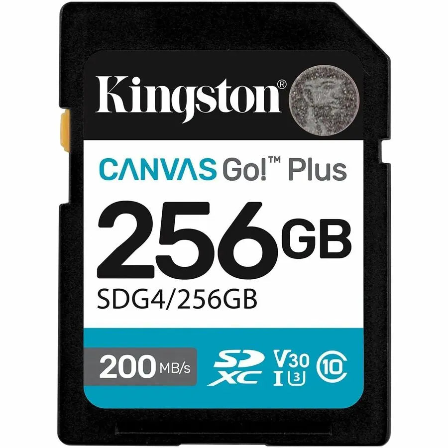 Kingston Canvas Go! Plus 256GB SDXC Card – High-Speed U3 & V30 for 4K Video and Burst Photography