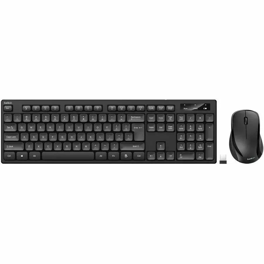 Belkin Wireless Keyboard and Mouse Combo for Windows - Full Size with Number Pad, Black (Part No. BBZ010tt) by Belkin International, Inc