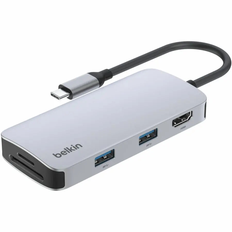 Belkin Connect USB-C 5-in-1 Multiport Hub – Portable Docking Station with 4K HDMI, USB-A Ports, SD & MicroSD Card Readers for MacBook, Chromebook, iPad, and USB-C Laptops