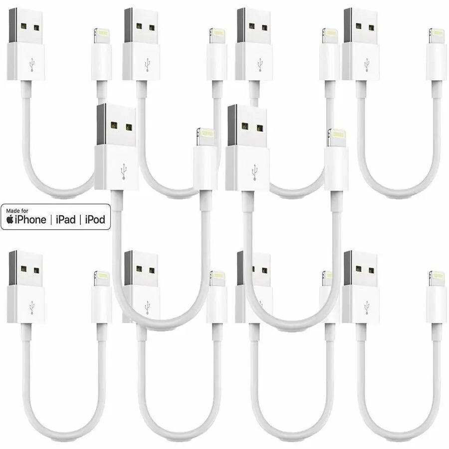 4XEM 1FT USB-A to Lightning Cable - MFi Certified, White, 10 Pack