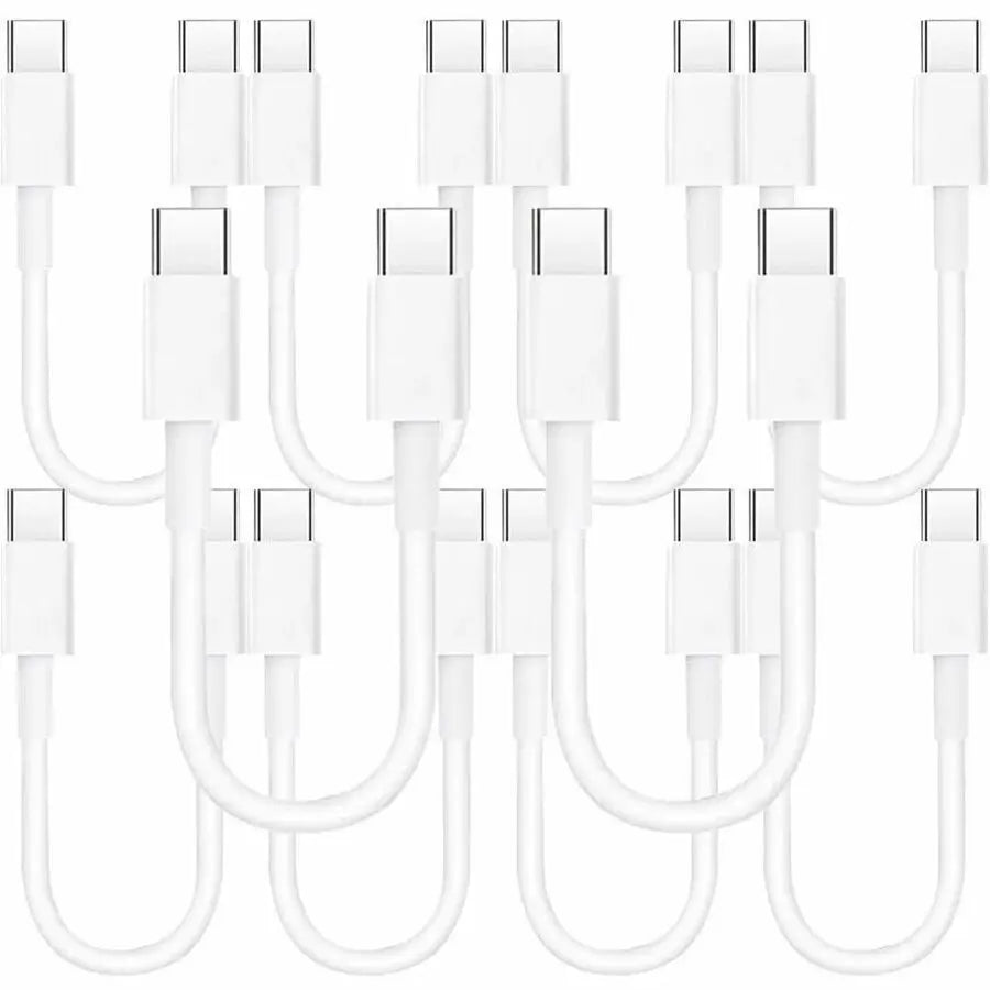 4XEM 10 Pack 1FT USB-C to USB-C Power Delivery Cables – White