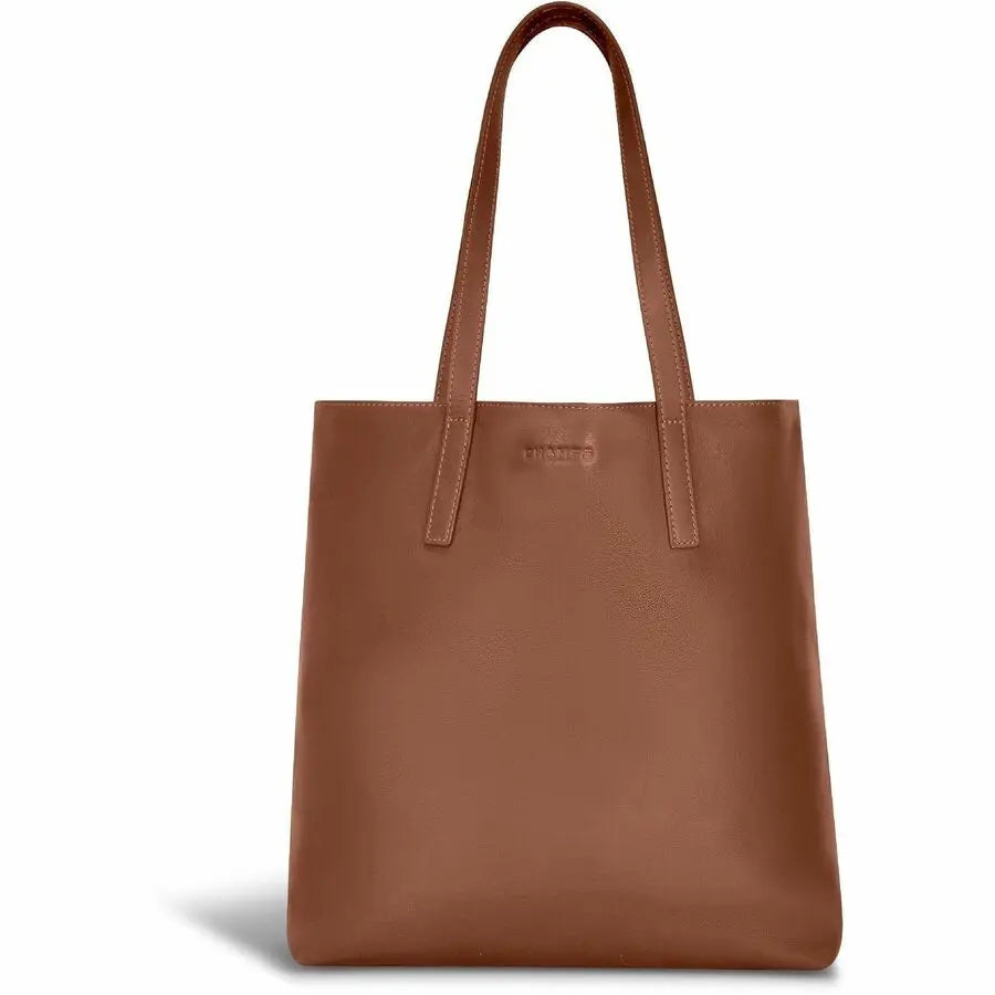Champs International Onyx Leather Vertical Tote for 15.6-Inch Laptop and 11-Inch Tablet - Brown