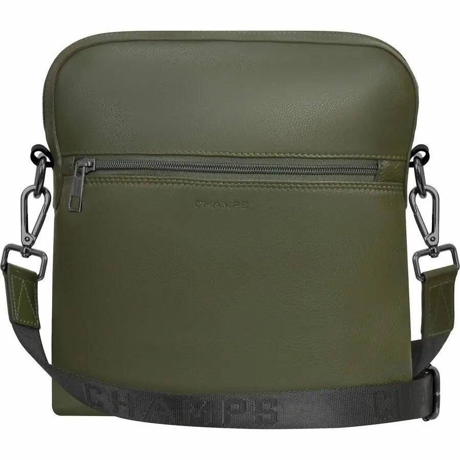Champs International Onyx Leather Cross-Body Bag - Khaki