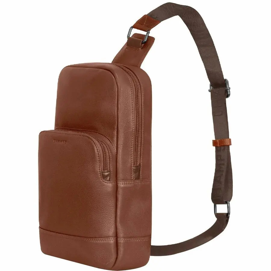 Champs Onyx Leather Sling Bag - Brown with RFID Protection and Premium Hardware
