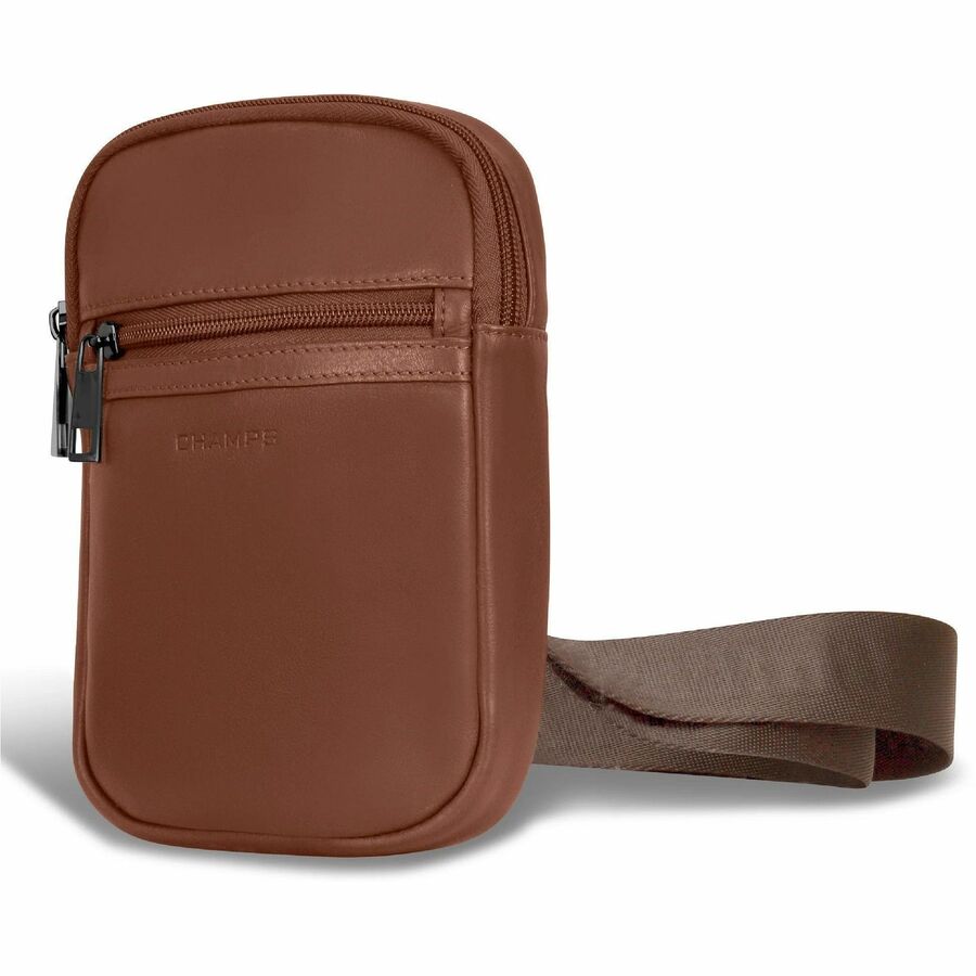 Champs Onyx Leather Holster Crossbody Bag, Brown - OB-407-BROWN
