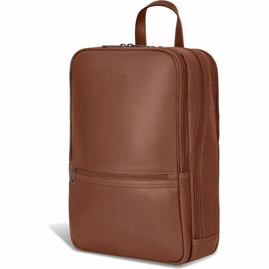Champs International Onyx Leather Classic Backpack for 15.6-Inch Laptops, Brown