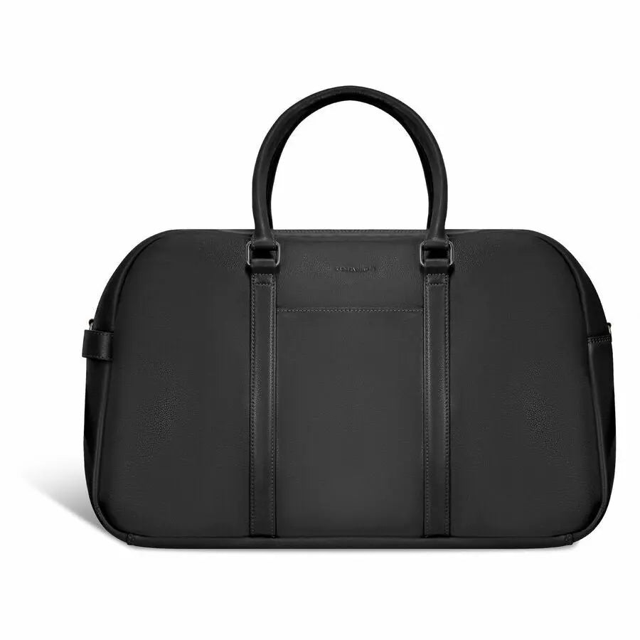 Champs International Onyx Leather Duffle Bag – Black with RFID Protection and Trolley System