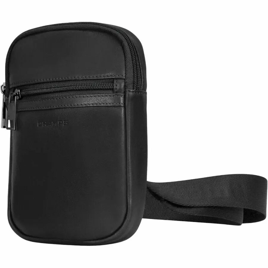 Champs Onyx Leather Crossbody Bag OB-407-BLACK with RFID Protection