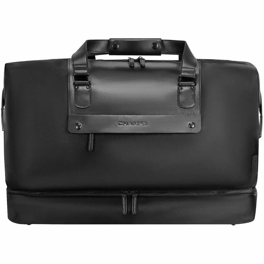 Champs International Onyx Duffle Bag TB-1005-BLACK – Water-Resistant Travel & Carry-On with Laptop & Tech Compartments