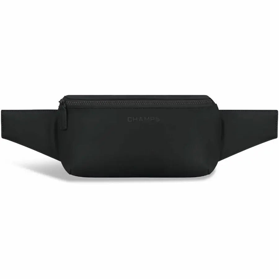 Champs International Onyx Waist-Pack - Black, RFID-Resistant, Water-Resistant PU with Adjustable Strap