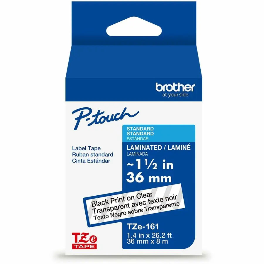 Brother TZe161G Laminated Label Tape, 36mm x 8m, Clear for P-touch Label Makers