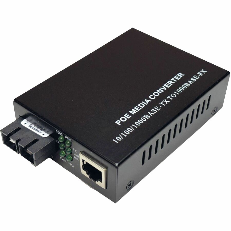 Black Box Gigabit Ethernet PoE+ Media Converter LPS601A-MM1300 - 10/100/1000 Mbps Copper to 1000 Mbps Fiber