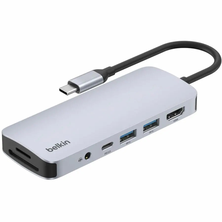 Belkin Connect USB-C 7-in-1 Multiport Hub Adapter - Portable Docking Station for MacBook, iPad & USB-C Laptops