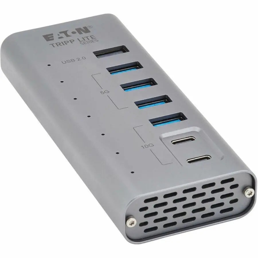 Eaton Tripp Lite Series 7-Port USB-C Hub - USB 3.2 Gen 1 and USB 3.2 Gen 2, 5 USB-A and 2 USB-C Ports, Gray
