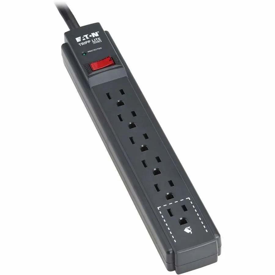 Eaton Tripp Lite Series Protect It! 6-Outlet Surge Protector - 5-15R Outlets, 600 Joules, 3 ft. (0.9 m) Cord, Black