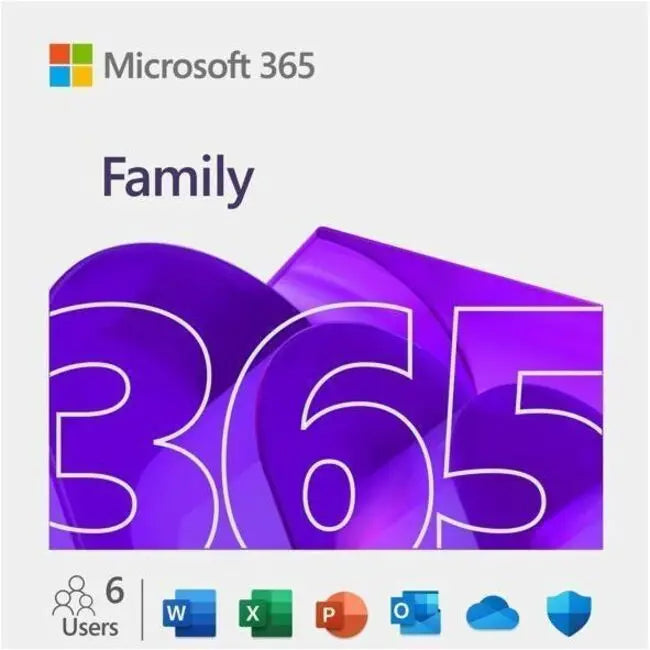 Microsoft 365 Family Subscription License – 1 Year - Electronic Download by Microsoft (Part Number: EP2-32280)