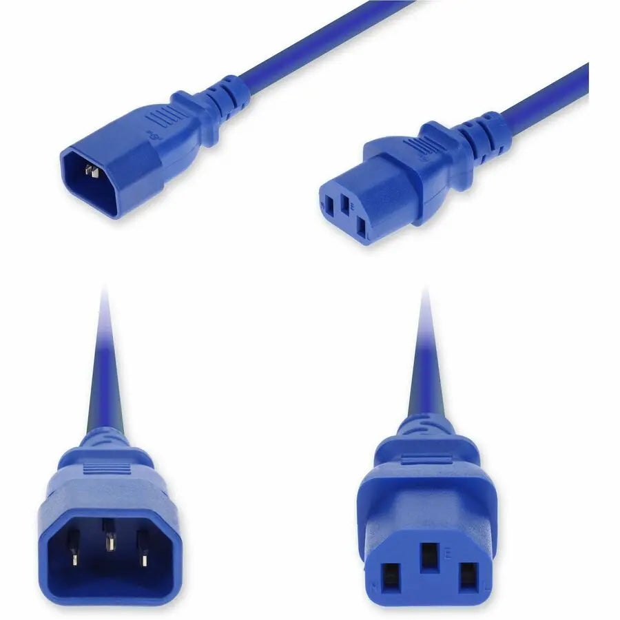 AddOn 5ft C14 Male to C13 Female Power Cord with 18 AWG, 250V, Blue
