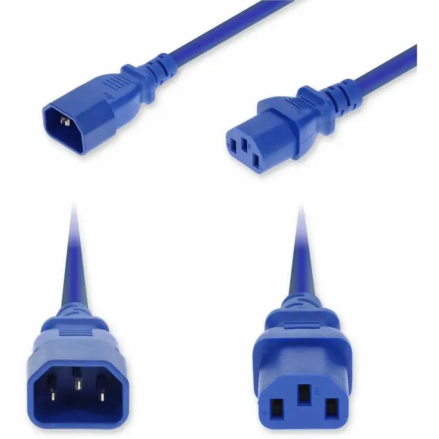 AddOn 5ft C14 Male to C13 Female Power Cord with 18 AWG, 250V, Blue by ADDON
