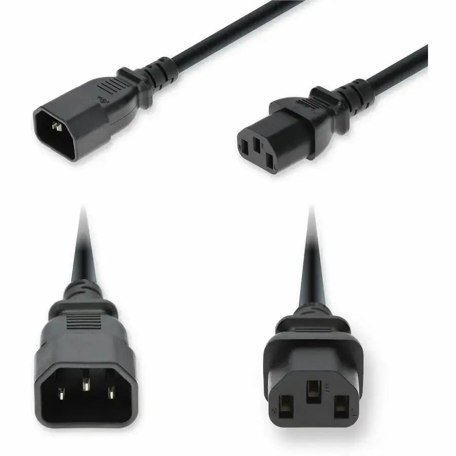 AddOn 4ft C14 Male to C13 Female Power Cable with 14 AWG 250V Rating by ADDON