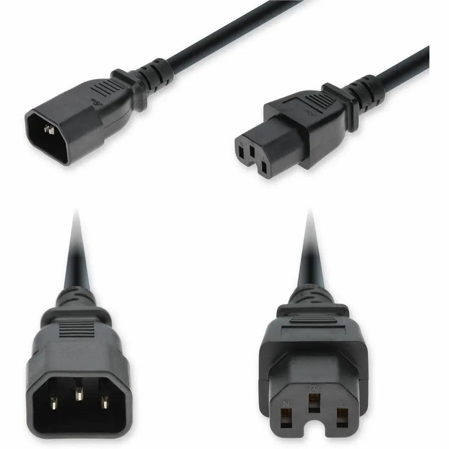 AddOn 4ft C14 Male to C15 Female Power Cable, 14 AWG, 250V, Black