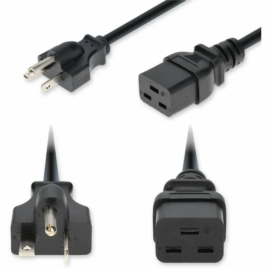 AddOn 3 ft NEMA 5-20P to C19 Power Cord - 12 AWG 125V Industrial Grade Black