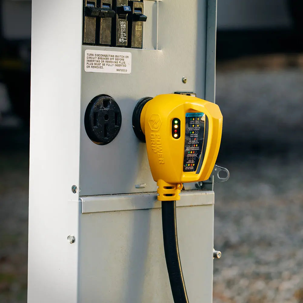 Camco Power Grip RV 18-Inch 30Amp Circuit Analyzer Dogbone with Integrated Surge Protection