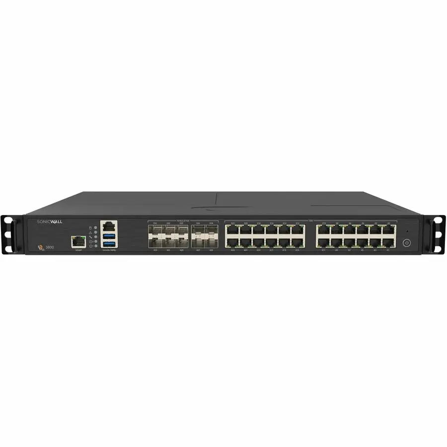 SonicWall NSA 3800 Network Security Firewall Appliance with 1U Rack-Mount Design and Advanced Threat Protection
