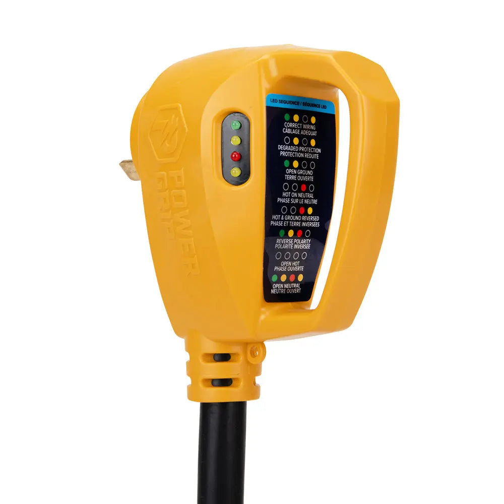 Camco Power Grip RV 12-Inch 30Amp Circuit Analyzer Dogbone with Integrated Surge Protection