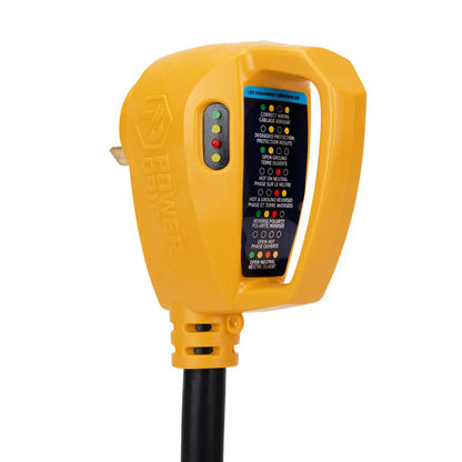 Camco Power Grip RV 12-Inch 30Amp Circuit Analyzer Dogbone with Integrated Surge Protection