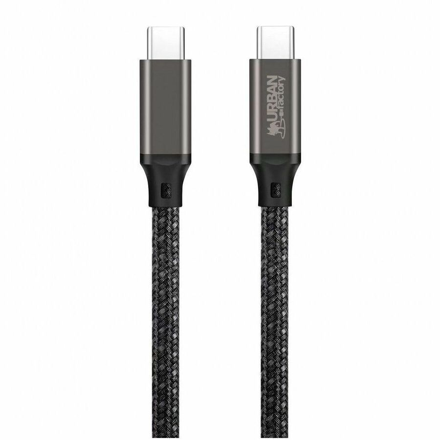 Urban Factory BASEE 100W USB-C to USB-C Cable, 6.6 ft, Space Gray, CAB03UF