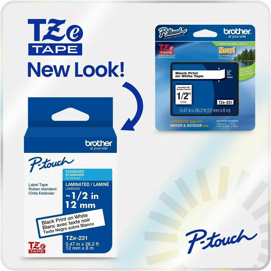 Brother Genuine TZeS641BK on YL Label Tape, 18mm x 8m, Strong Adhesive Laminated Tape