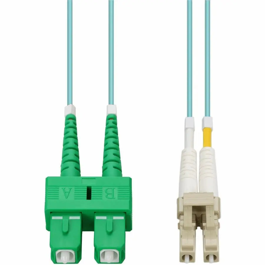 AddOn 20M ASC to LC Aqua OM4 Duplex OFNP Fiber Patch Cable - Plenum-Rated Network Connectivity
