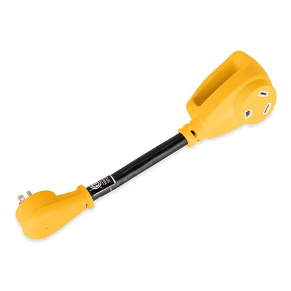 Camco Power Grip Dogbone 15 Amp Male to 30 Amp Female RV Electrical Adapter