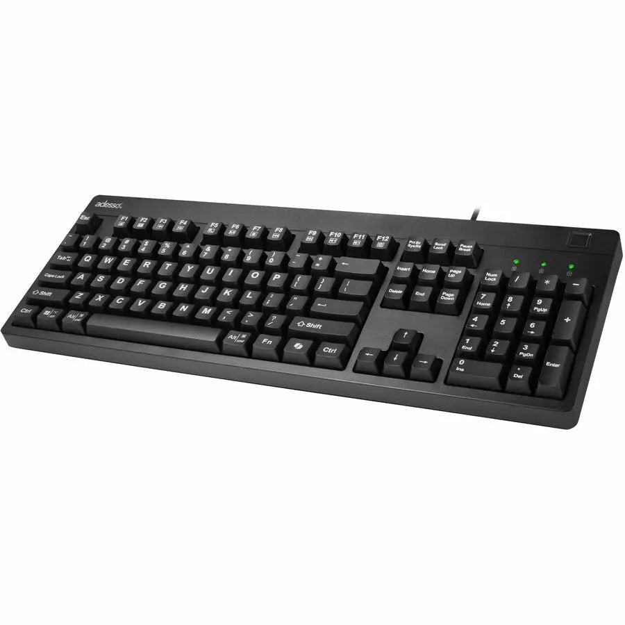 Adesso EasyTouch AKB-630FB Full-Size Fingerprint Keyboard with Antimicrobial Technology