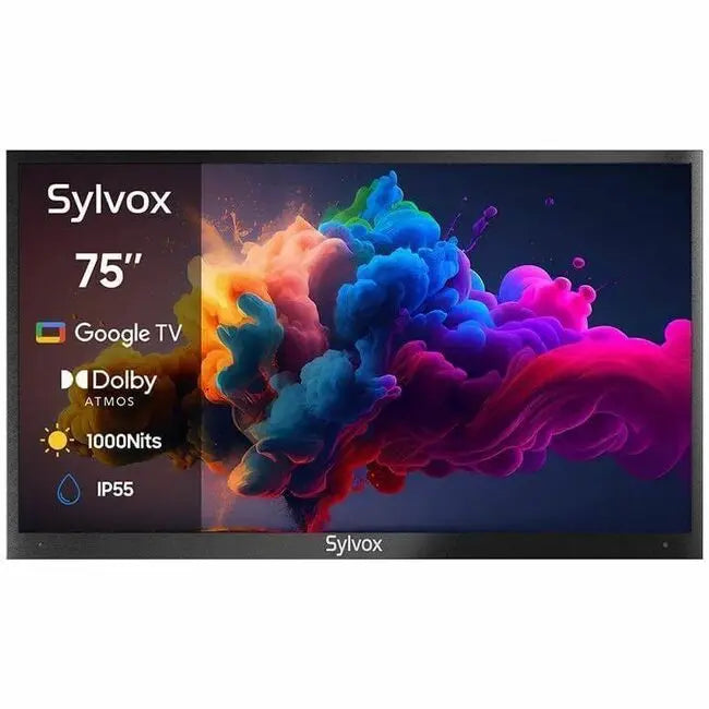 SYLVOX Deck Pro QLED 2.0 OQ75A2KHGD 75-Inch Outdoor Smart LED-LCD TV with 4K UHD, HDR, and Voice Control