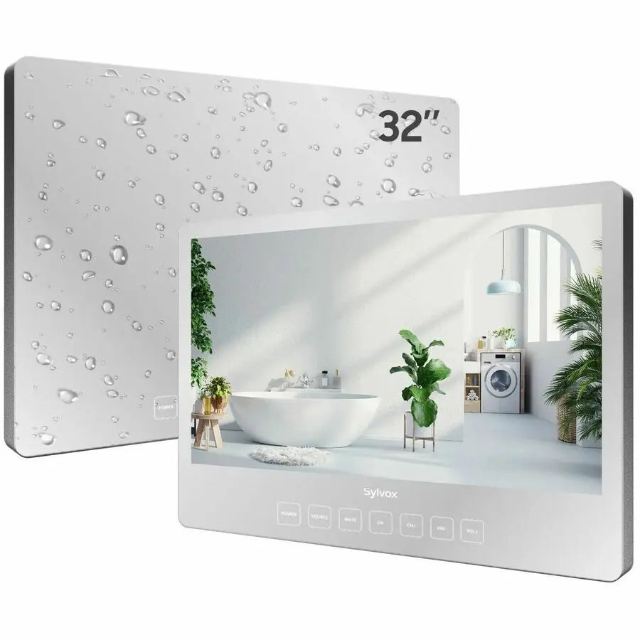 SYLVOX BT32A1KGGB 32-Inch Waterproof Smart LED-LCD TV for Bathroom and Dorm Rooms