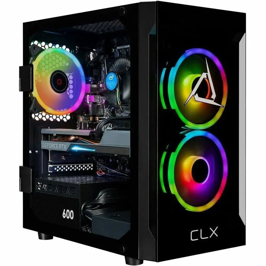Cybertron CLX SET TGMSETRTA5503BM Gaming Desktop PC with Intel Core i5 14th Gen, GeForce RTX 5060 Ti, 32GB DDR5, 2TB SSD, Mini-tower, Black