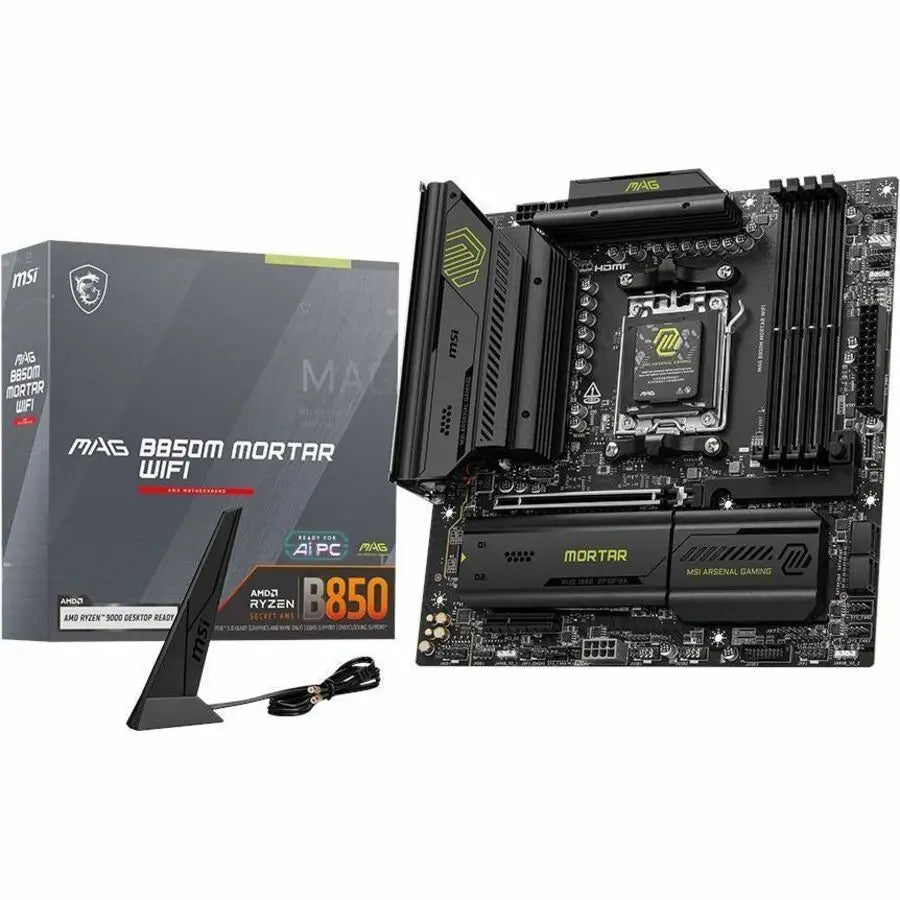 MSI MAG B850M MORTAR WIFI Gaming Desktop Motherboard with AMD B850 Chipset, Socket AM5, Micro ATX