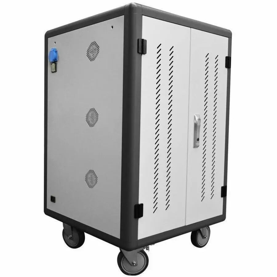4XEM 36-Port Fixed Shelf Tablet & Laptop PDU Charging Cart - Secure, Efficient Device Charging Solution