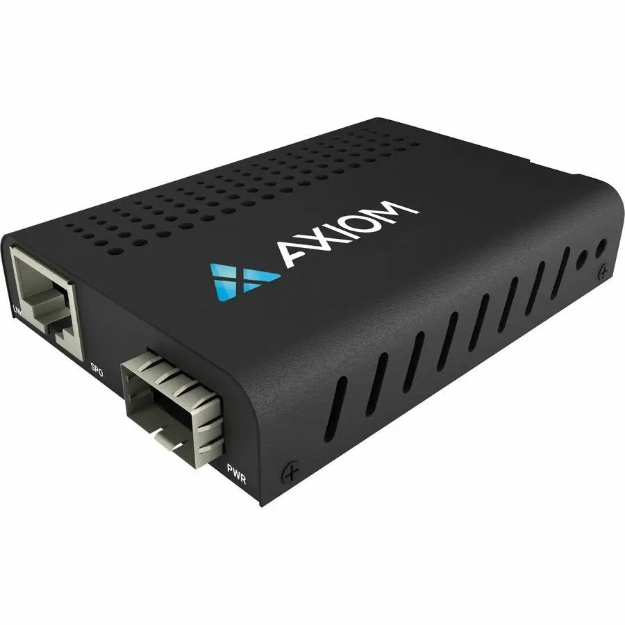 Axiom Mini 100Mbps RJ45 to SFP Fiber Media Converter - Open SFP Port - TAA Compliant