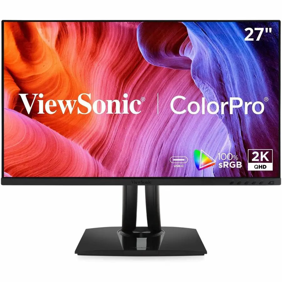 ViewSonic VP2756A-2K 27 Inch IPS QHD 1440p Monitor with Advanced Ergonomics, 100% sRGB Rec 709, Pantone Validated, 90W USB C, HDMI, USB, and DisplayPort Inputs for Home and Office