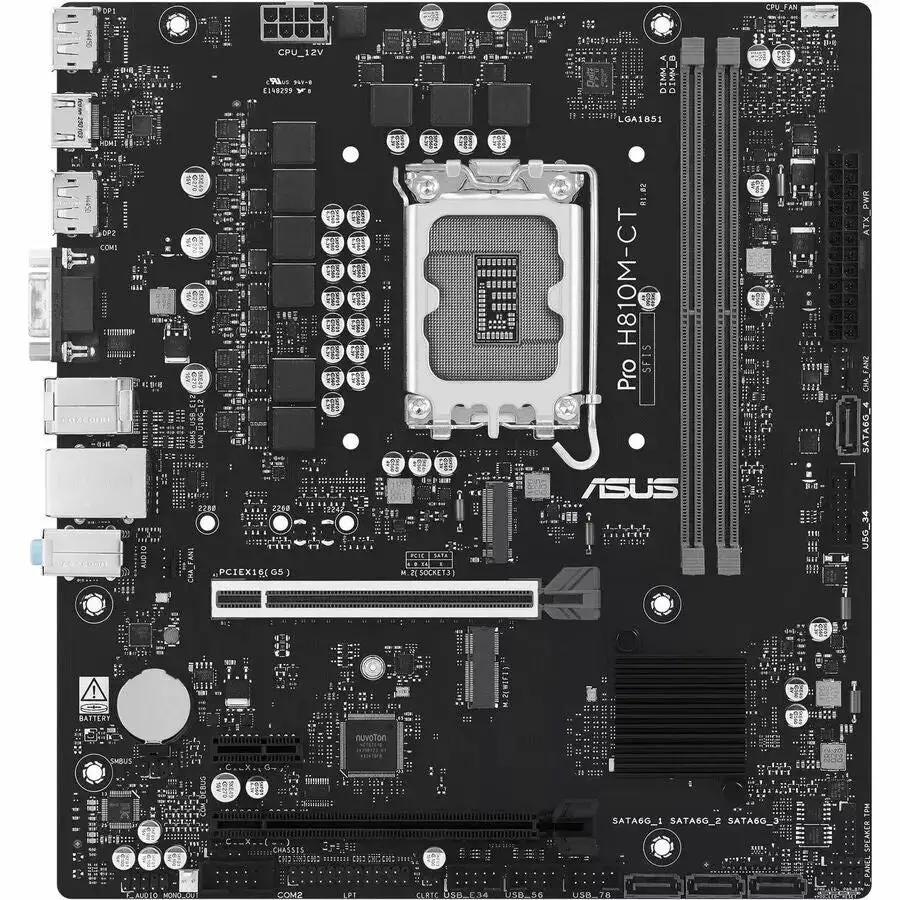 Asus Pro H810M-CT-CSM Micro ATX Desktop Motherboard with Intel LGA 1851 Socket and DDR5 Support by ASUS Computer International