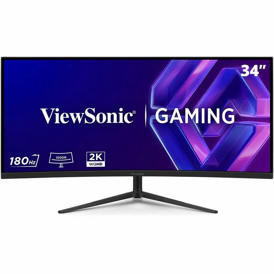 ViewSonic VX3418C-2K 34-Inch Ultrawide Curved Gaming Monitor with 1440p Resolution, 180Hz Refresh Rate, and FreeSync Premium