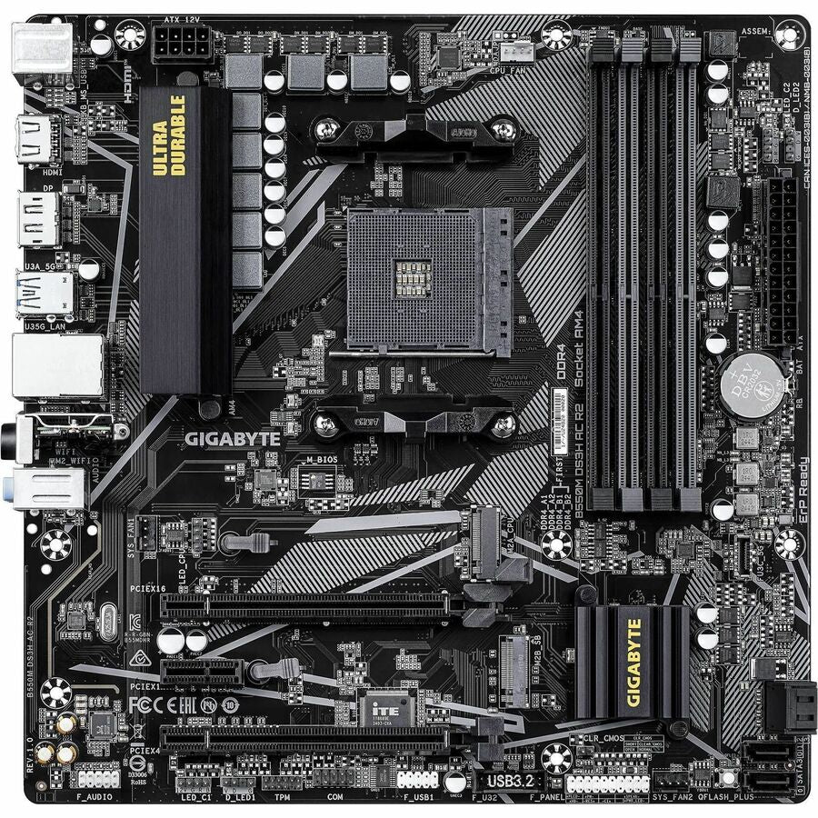 GIGABYTE Ultra Durable B550M DS3H AC R2 Motherboard for AMD Ryzen Processors