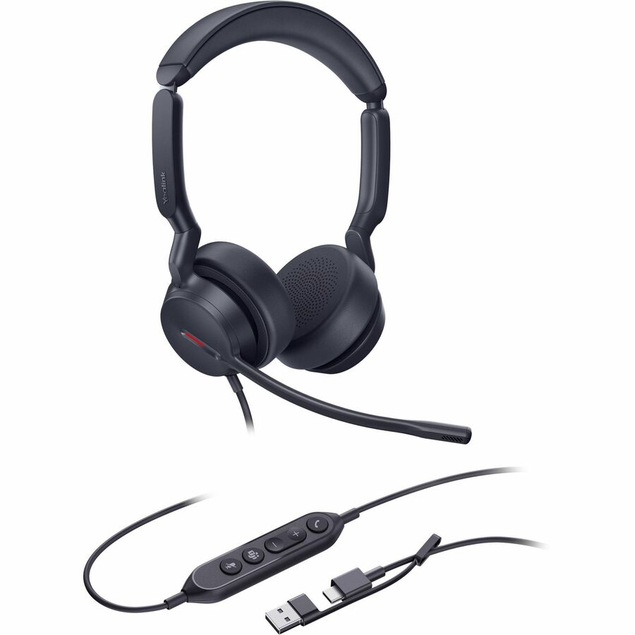 Yealink UH44 USB Wired Stereo Headset with AI Noise Cancellation, Boom Microphone and USB-C Connectivity