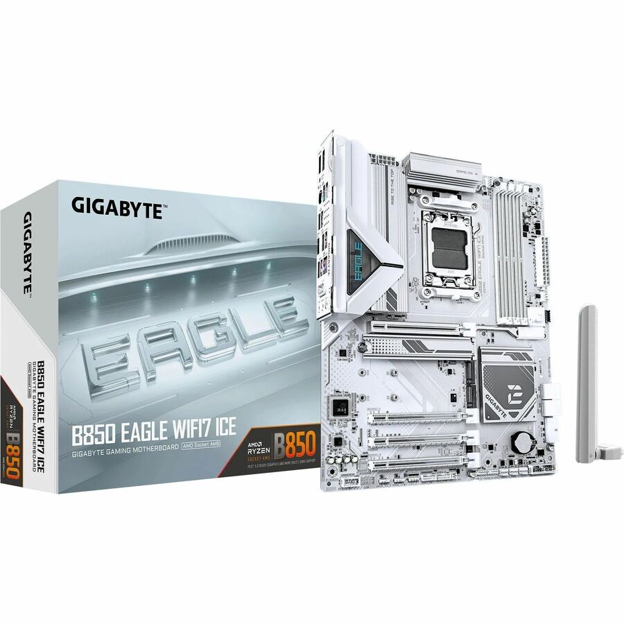 GIGABYTE B850 EAGLE WIFI7 ICE Gaming Desktop Motherboard - AMD B850 Chipset, Socket AM5, ATX