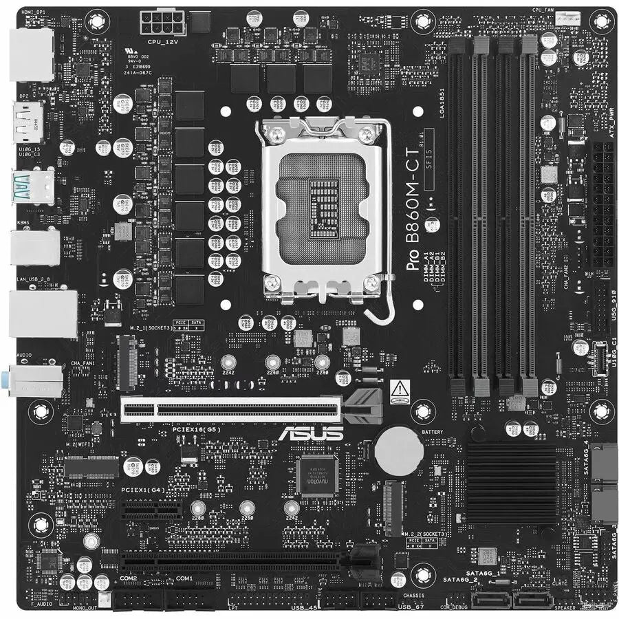 Asus Pro B860M-CT-CSM Micro ATX Desktop Motherboard with Intel B860 Chipset and LGA 1851 Socket by ASUS Computer International